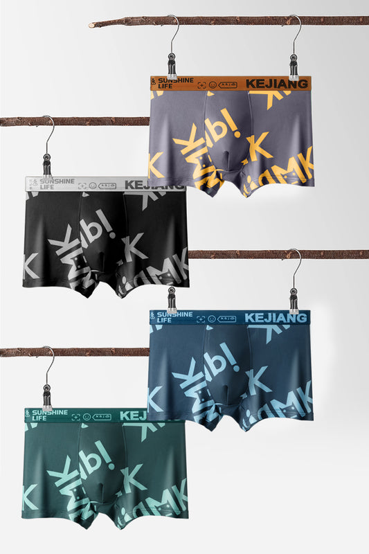 Letter Print Fashion Men's Boxer Briefs