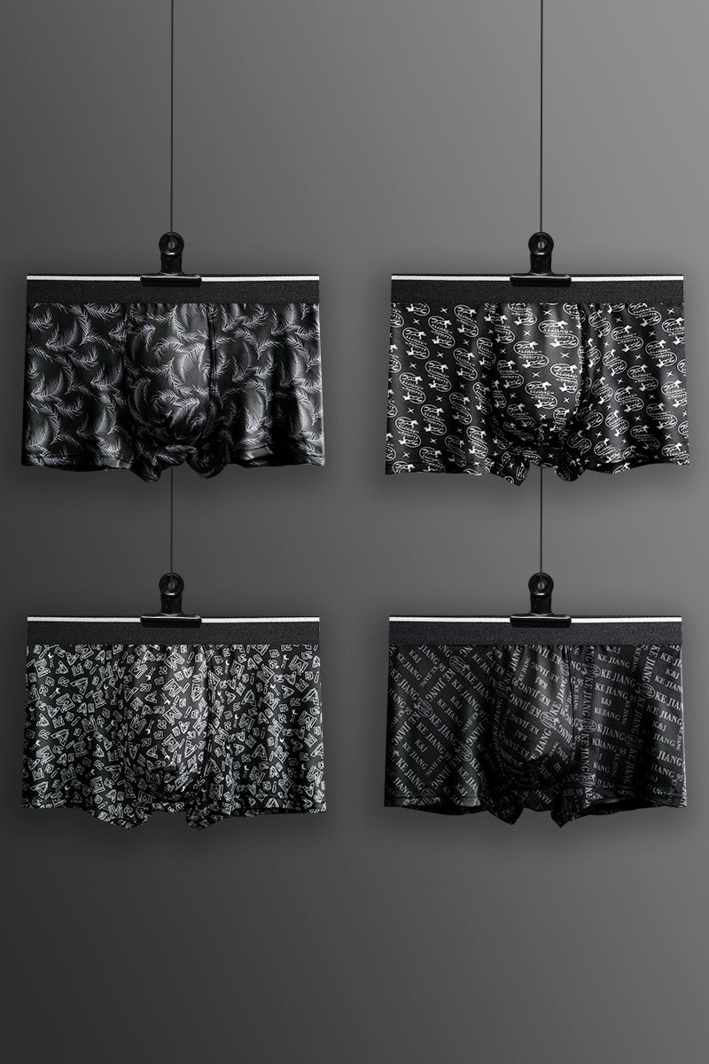 Men's Black Fashion Printed Underwear