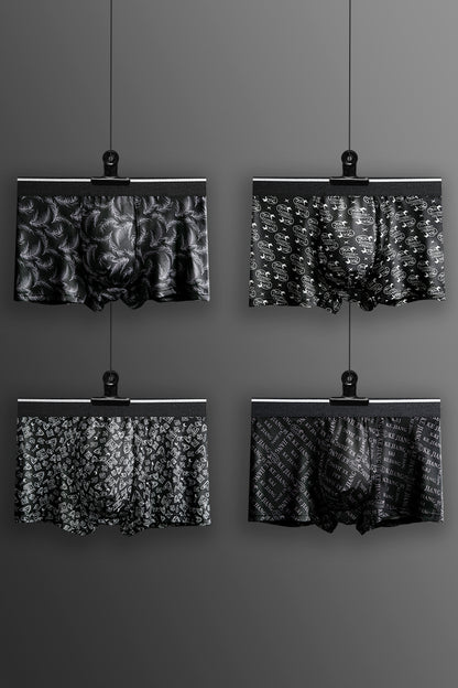 Men's Black Fashion Printed Underwear