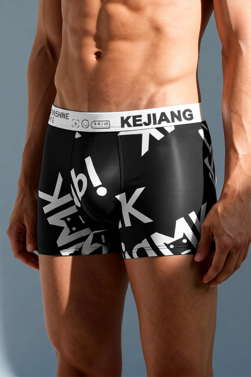 Letter Print Fashion Men's Boxer Briefs
