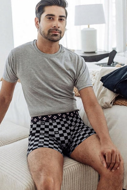 Plaid Print Trendy Men's Boxer Briefs